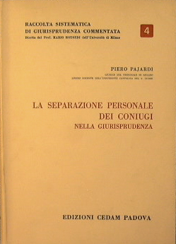 Bild des Verkufers fr La separazione personale dei coniugi nella giurisprudenza. zum Verkauf von Antica Libreria di Bugliarello Bruno S.A.S.