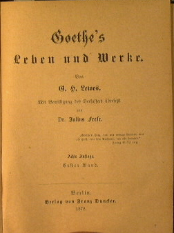 Goethe's leben un werke