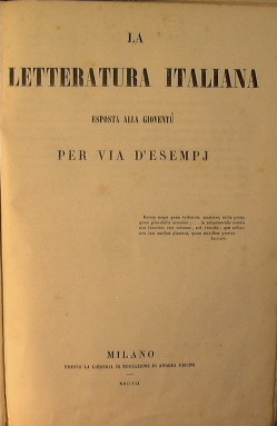 Storia ed esempj della letteratura italiana