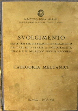 Svolgimento delle tesi per gli esami di avanzamento dei capi di 1a classe a sottotenente del C.R....