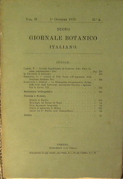 Nuovo Giornale Botanico Italiano. Volume II numero 4.