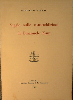 Saggio sulle contraddizioni di Emanuele Kant