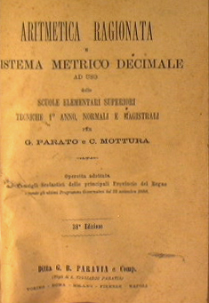 Seller image for Aritmetica ragionata e sistema metrico decimale ad uso delle scuole elementari superiori tecniche 1 anno, normali e magistrali for sale by Antica Libreria Srl