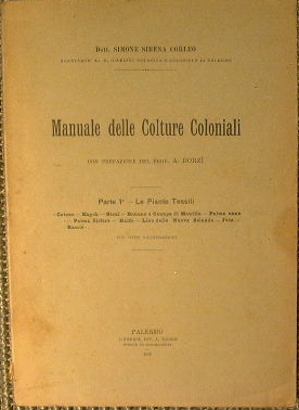 Bild des Verkufers fr Manuale delle colture coloniali. Parte Prima: Le Piante Tessili zum Verkauf von Antica Libreria Srl