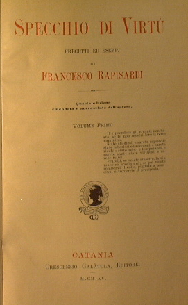 Bild des Verkufers fr Specchio di virt zum Verkauf von Antica Libreria Srl