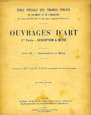 Seller image for OUVRAGES D'ART, 1re PARTIE, DESCRIPTION, LIVRE III, STEREOMETRIE OU METRE for sale by Le-Livre