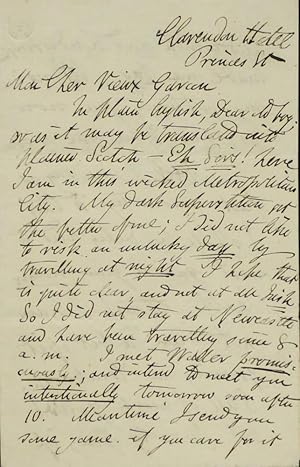 Seller image for Autograph letter signed, 3-sides 8vo, to the painter, J. Noel Paton. for sale by Bristow & Garland