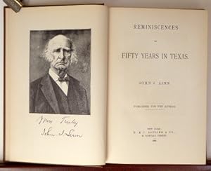 Seller image for REMINISCENCES OF FIFTY YEARS IN TEXAS for sale by RON RAMSWICK BOOKS, IOBA