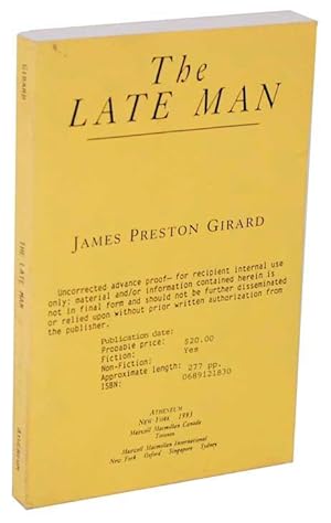 Bild des Verkufers fr The Late Man (Uncorrected Proof) zum Verkauf von Jeff Hirsch Books, ABAA