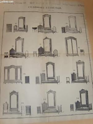 Lot de 10 planches des Etablissements Mercier Frères, illustrées de Sièges de chambres et Fantais...