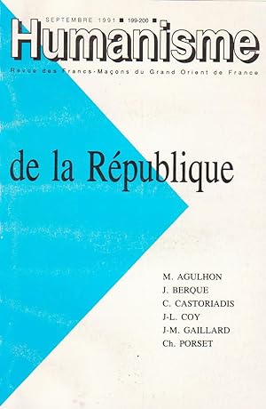 Revue "Humanisme", n°199-200 (septembre 1991) : "De la République"