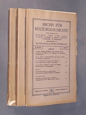 Seller image for Archiv fr Kulturgeschichte. Herausgegeben von Walter Goetz und Georg Steinhausen. Band 11. Hefte 1 - 3. for sale by Antiquariat Kretzer