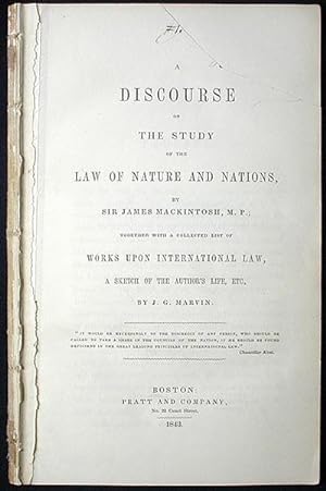 A Discourse on the Study of the Law of Nature and Nations