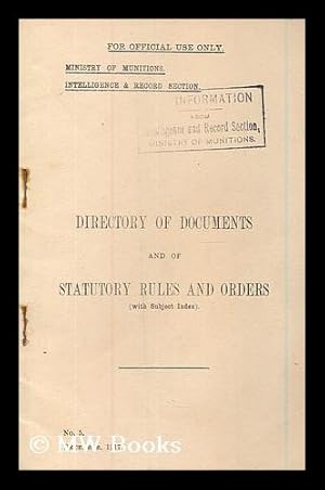 Directory of documents and of statutory rules and orders (with subject ...