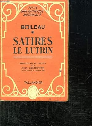 Seller image for BOILEAU. SATIRES LE LUTRIN. for sale by Le-Livre