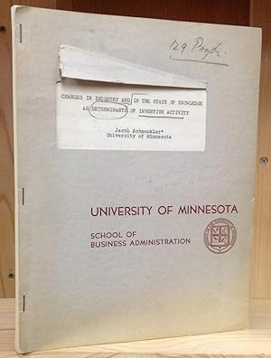 Image du vendeur pour Changes in Industry and in the State of Knowledge as Determinants of Inventive Activity mis en vente par Stephen Peterson, Bookseller