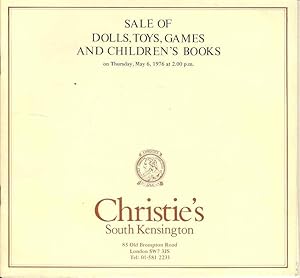 Sale of Dolls, Toys, Games, and Children's books on Thursday, May 6, 1976 at 2.00pm