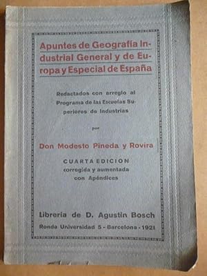 Imagen del vendedor de Apuntes de Geografa Industrial General y de Europa y Especial de Espaa. a la venta por Carmichael Alonso Libros