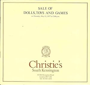 Sale of Dolls, Toys and Games on Thursday, May 12, 1977 at 2.00pm