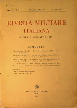 Rivista Militare Italiana. Anno V n.5