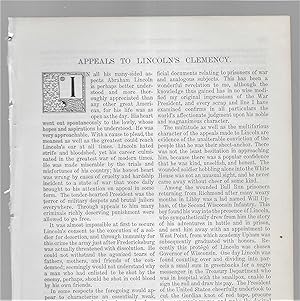 Seller image for Appeals To Lincoln's Clemency for sale by Legacy Books II