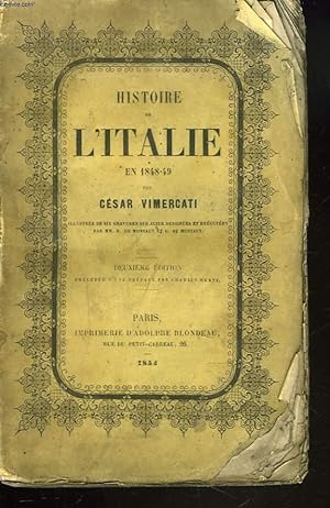 Bild des Verkufers fr HISTOIRE DE L'ITALIE EN 1848-49. zum Verkauf von Le-Livre