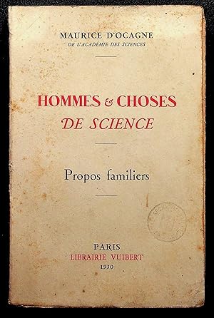Bild des Verkufers fr Hommes & choses de science - Propos familiers zum Verkauf von LibrairieLaLettre2