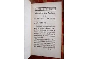 Concubitus sine lucina, ou le plaisir sans peine. Réponse à la lette intitulée Lucina sine concubitu