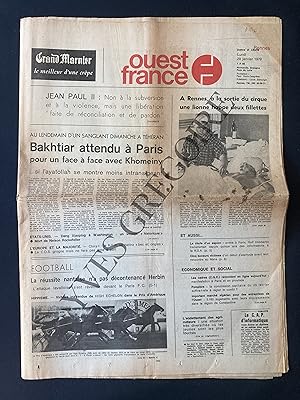 OUEST FRANCE-LUNDI 29 JANVIER 1979