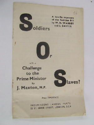 Bild des Verk�ufers f�r Soldier Or Slaves zum Verkauf von Kennys Bookstore