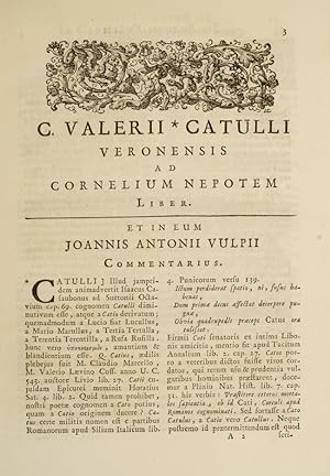 C. Valerius Catullus Veronensis;: CATULLUS, Caius Valerius; VOLPI, Gian Antonio (editor)