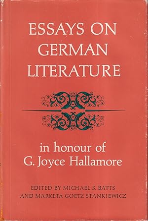 Bild des Verkufers fr Essays On German Literature In Honour Of G. Joyce Hallamore zum Verkauf von Jonathan Grobe Books