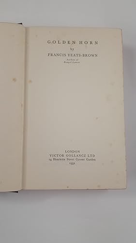 Bild des Verkufers fr GOLDEN HORN. zum Verkauf von Cambridge Rare Books