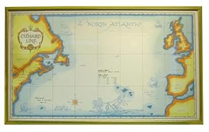 [Map of Queen Elizabeth 2's passage through the North Atlantic, signed]