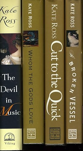 Seller image for CUT TO THE QUICK (SIGNED ONLY, First Printing); A BROKEN VESSEL (SIGNED ONLY, First Printing); WHOM THE GODS LOVE (SIGNED ONLY, First Printing); THE DEVIL IN THE MUSIC (SIGNED ONLY, First Printing) for sale by Shepardson Bookstall