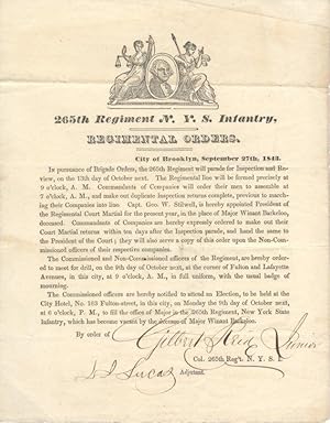 Regimental Orders, 265th Regiment New York State Infantry