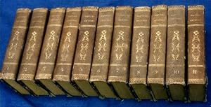 HISTOIRE ANCIENNE Par ROLLIN. 1835. All 22 Vols Bound as 11 Half Leather Pocket Size.