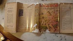 Image du vendeur pour Dot and Dash at the Seashore Series #5, with Color DustJacket of Blonde Girl, Little Dot Davidson, in Pink & White Dress with Flowers in Her Lap & Her B/W Spotted Dog, Dash with Red Collar Sitting in Grass with Chipping DJ Edges mis en vente par Bluff Park Rare Books