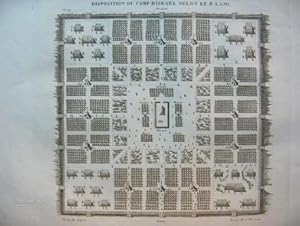 Gravure XIXe siècle par Couché Fils : Disposition du Camp d'Israël selon le P. Lami . PHOTO dispo...