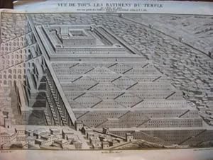 Gravure XIXe siècle par Adam, Fortier et Bonivet : Vue de tous les Batiments du Temple du côté du...