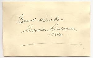 Gordon Richards: Autograph / Signature, dated 1934.
