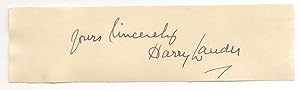 Harry Lauder: Autograph / Signature.