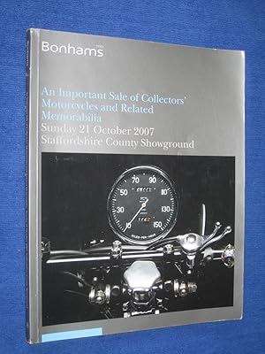 An Important Sale of Collectors Motorcycles and Related Memorabilia, 21 October 2007,. Bonhams st...