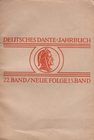 Seller image for Deutsches Dante-Jahrbuch. Zweiundzwanzigster Band. Neue Folge 13. Bd. Hrsg. im Auftrag der Deutschen Dante-Gesellschaft. for sale by Antiquariat Carl Wegner