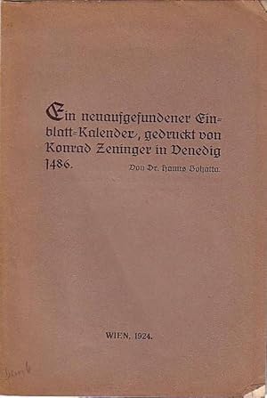 Seller image for Konvolut aus 2 Titeln. 1) Ein neuaufgefundener Einblatt-Kalender, gedruckt von Konrad Zeninger in Venedig 1486. Erweiterter Separatdruck aus Katalog 168 des Antiquariates Gilhofer & Ranschburg, Wien. 2) Gilhofer Buch- und Kunstantiquariat KG. Export-Katalog 146. Naturwissenschaften, Technik. Mit 1224 Nummern. for sale by Antiquariat Carl Wegner