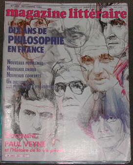 Magazine littéraire-N° 225. Dix ans de philosophie en France.