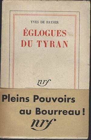 Image du vendeur pour EGLOGUES DU TYRAN mis en vente par Librairie l'Aspidistra
