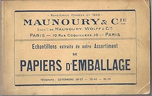 Papeteries fondées en 1808 Maunouru & Cie. Echantillons extraits de notre assortiment de papiers ...