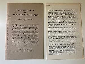 Seller image for A Cumulative Index of Gregorian Chant Sources (with Three Appendices) for sale by M.S.  Books