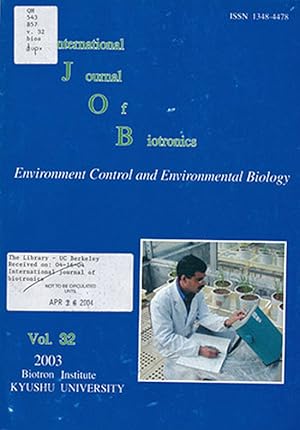 Image du vendeur pour International Journal of Biotronics: Environment Control and Environmental Biology (Vol 32 | 2003) mis en vente par Diatrope Books